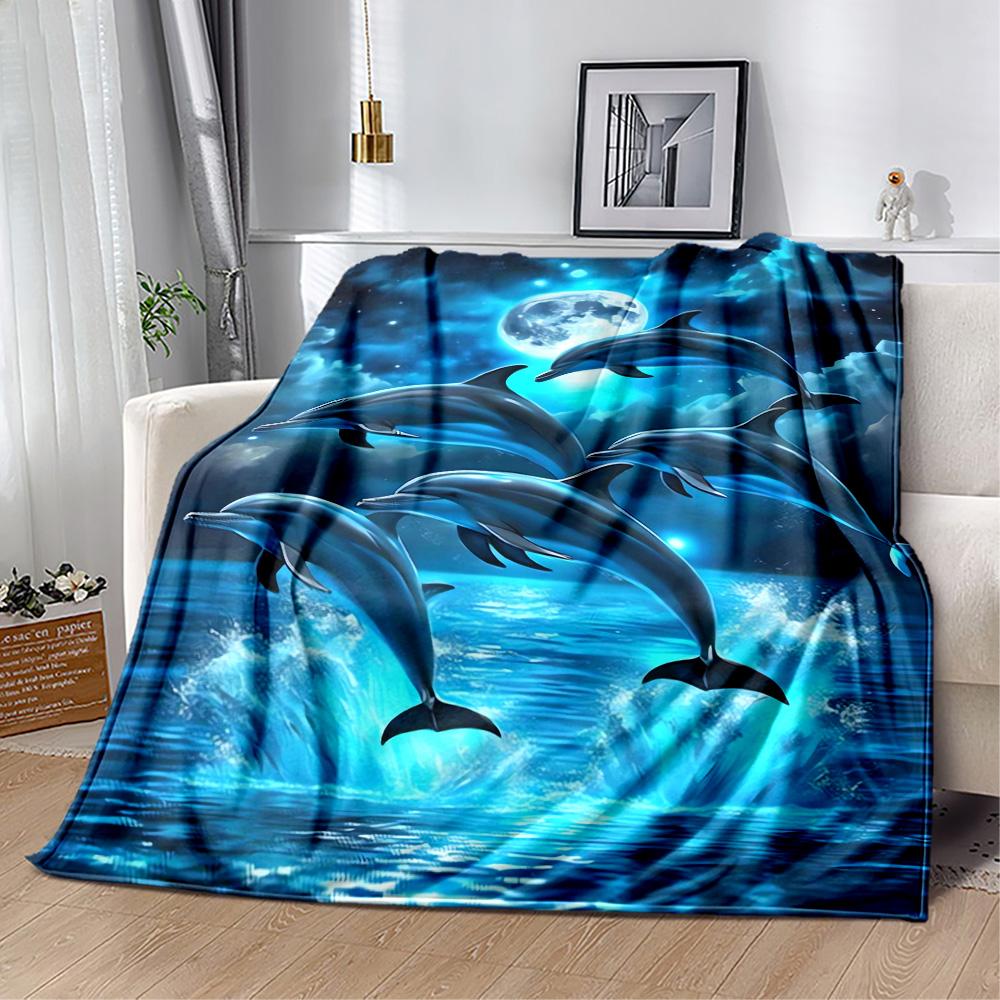 1pc Cute Elephant On Moon Blanket Soft Comfortable Lightweight Perfect for Travel Camping Picnics Sofa Office Bed Living Room Ideal Gift for Friends
