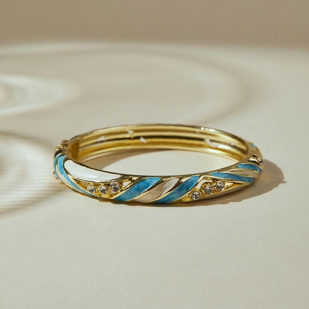 Emaliowana Vintage Bransoletka Cloisonne Tradycyjna Damska Bransoletka na Rękę Rękodzieło Kwiatowa Bransoletka Dziewczęta