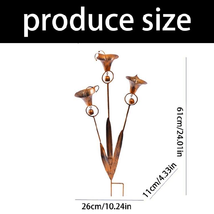 Rustproof Calla Lilies Wind Chime Stake For Patios Garden Decoration Landscape Enhancement Measuring 75cm Height