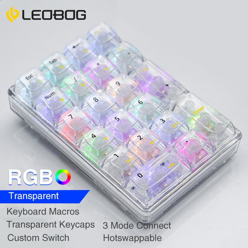 LEOBOG K21 Personalized RGB Dacklit Mechanical Keyboard With Three Modes And Hot-Swappable Keys.