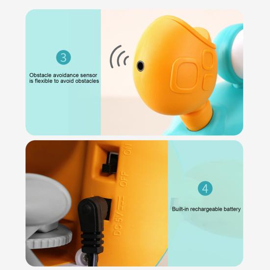 Husdjur Interaktiv Krypande Krabba Leksak med Rolig Musik Ljus Sensor Flykt Interaktiv