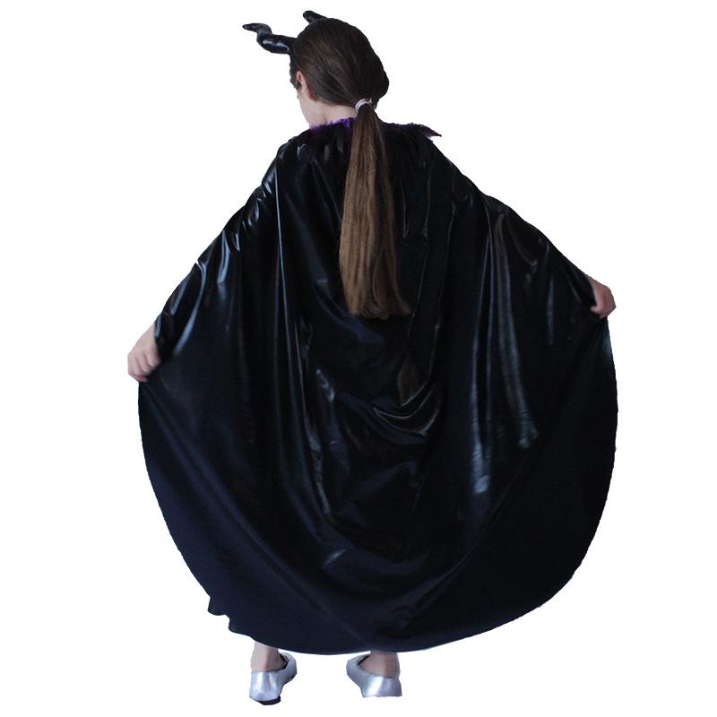 Halloween Maleficent Black Magic Cape Costume for Girls - Parent-Child Style