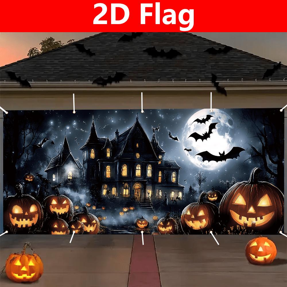 One piece, 2D Halloween garage decoration banner for party, scary night Halloween garage door decoration
