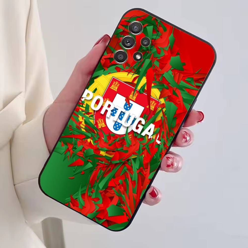 Fußballfans Unterstützen P-Portugal Flagge Handyhülle Für Samsung S25,S24,S21,S22,S23,S30,Ultra,S20,Plus,Fe,Weiche Silikon Schwarze Hülle