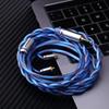 LINSOUL Euphrosyne Litz6 Type Silver Plated Cable Earphone Upgrade Cable 5N-OCC (Blue-Black, 2.5mm-MMCX)
