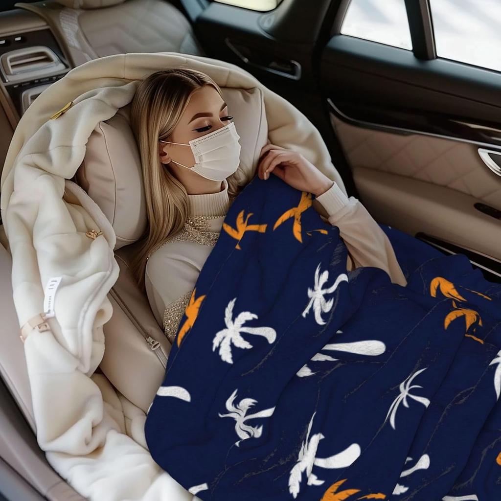 Coconut Palm Tree Throw Blankets All Season Ultra Soft Warm Summer Tropical Theme Fleece Blanket for Home Bed Sofa Couch Chair O