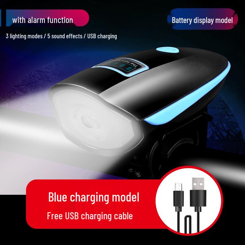 Multi-Functional 7588 Bicycle Headlights: Waterproof, Strong Light, Horn, and Charger for Night Riding
