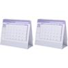 2pcs 2025 Desk Calendar: Standing Flip Calendar - July 2024 - December 2025 - Monthly Planner - Thick Paper - Wire Binding for Home Office School