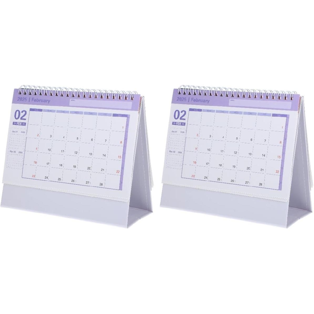 

2 шт. настольный календарь 2025: Настольный перекидной календарь - Июль 2024 - Декабрь 2025 - Месячный планировщик - Плотная бумага - Переплет на проволоке для дома, офиса, школы