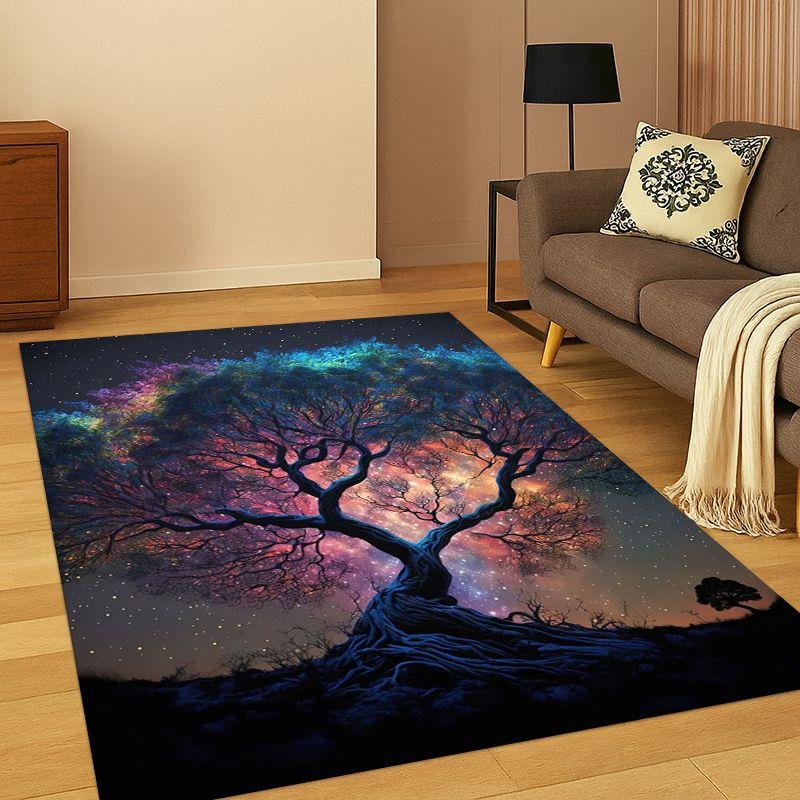 Tree of Life Nordic Mythology Yggdrasil Nature Cartoon Carpet Rug for Bedroom Living Room Sofa Doormat Home Decor,Non-slip Kid