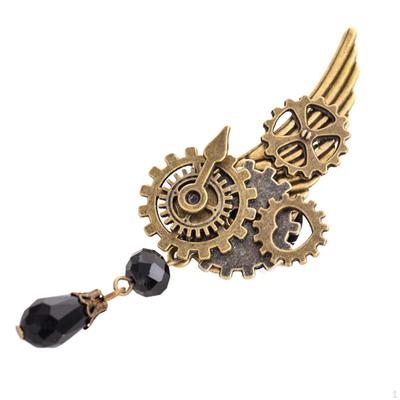Steampunk-Brosche, Flügel, Halloween-Kostüm, Vintage-Anhänger für Mäntel, Hemden