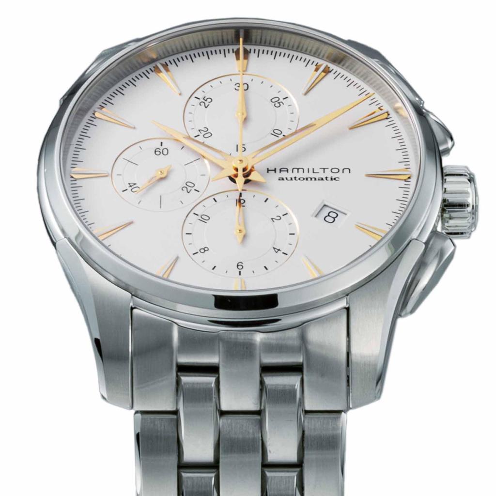 Watch Jazzmaster Jazzmaster Auto Chrono White Dial Stainless Steel Sapphire Glass Automatic 42MM Swiss Brand Watch H32586111 Silver [Hamilton] Men's