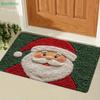 Santa Claus Pattern Welcome Carpet Festive Home Decor Mat Waterproof Non Slip Floor Protector For Xmas Entrance