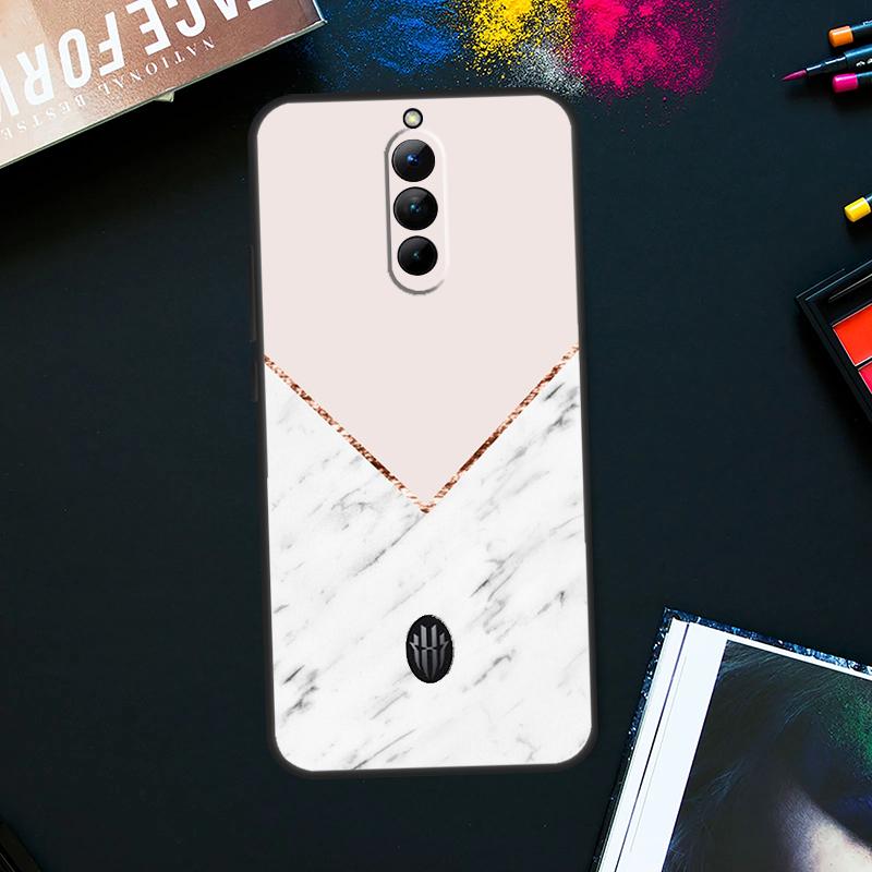 Geometric Marble Case For ZTE Nubia Red Magic 9 Pro Plus RedMagic 8 8S Pro Plus 6 7 6S 7S Pro 5G 5S 6R Cover