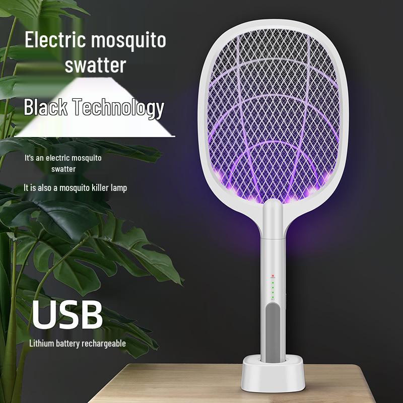 947 Dual-Function Electric Mosquito Swatter & Killer Lamp - USB Rechargeable with Electric Shock Protection