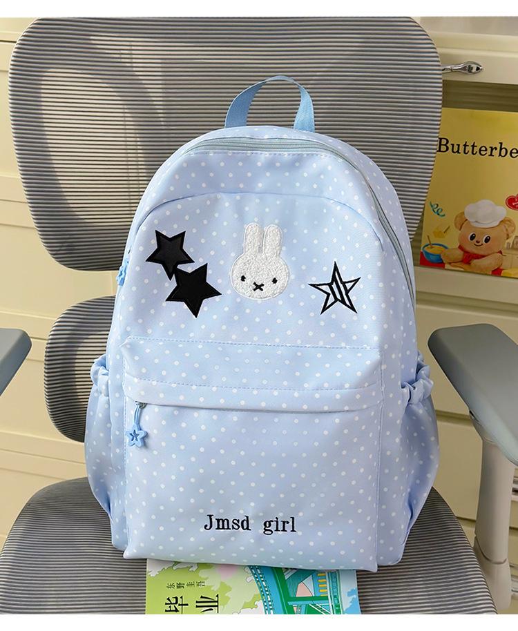 Schoolbag Japanese Girl Wind Polka Dot Backpack Female Student Schoolbag Junior High School High School Student Simple Versatile Small Fresh Backpack