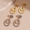 Double-Layer Hollow Water Droplet Dangle Earrings for Women Jewelry Accessory