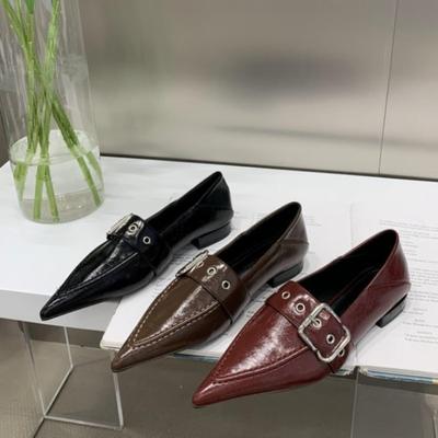 Zapatos Planos de Tacón Bajo para Mujer Estilo Coreano Punta Fina Zapatos de Fiesta para Mujer Mary Janes Planos Zapatos Casuales tipo Náuticos para Mujer