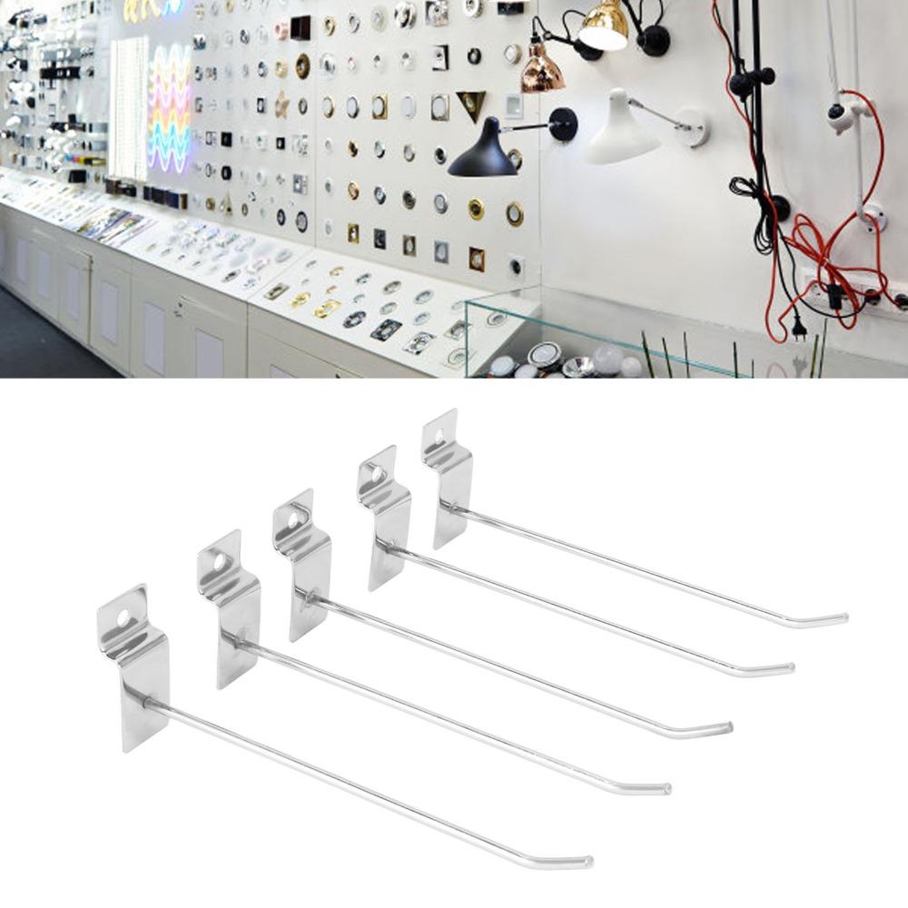50 PCS Silver Slat Wall Hook Single Wire Design Slat Wall Hanging Hook  Hanging Display