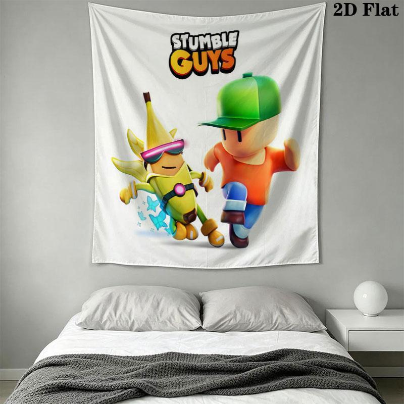 Stumble Guys Rush Telo in Tessuto Stampato da Appendere a Parete Arazzi Decorativi per Camera da Letto Soggiorno Arredamento per la Casa