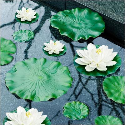 5/7pcs, Artificial Lotus, Realistic Water Floating Foam Lotus, Fake Water Lily Leaves, Home Garden Yard Pond, Home Decor