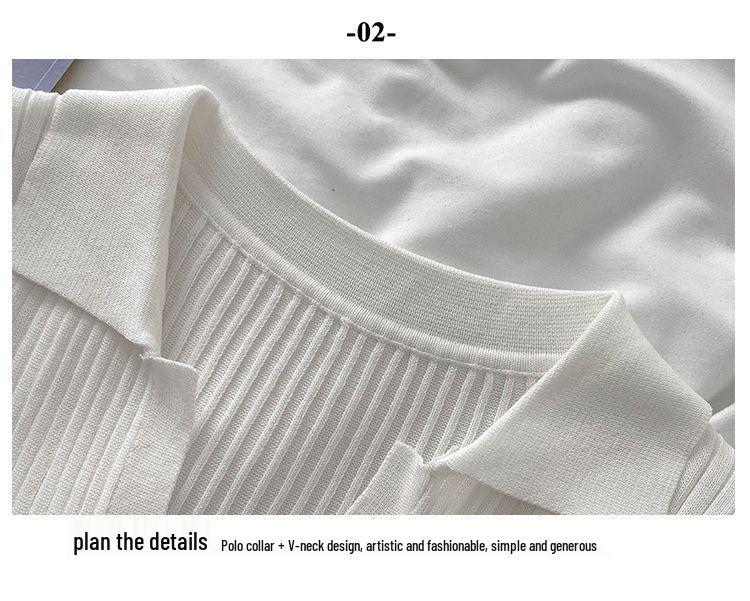Salt-Style Summer Two-Piece: Knit Top & High-Waisted Pleated Skirt Set for Students