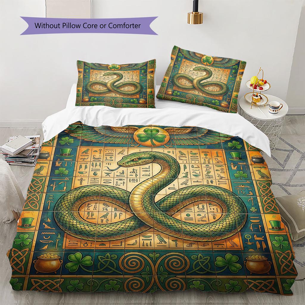 Legendary Mural Pattern Bedding Quilt Set Quilt Cover Pillowcase Home Decoration Birthday Gift (1 * Duvet Cover + 2 * Pillowcase, Without Core)