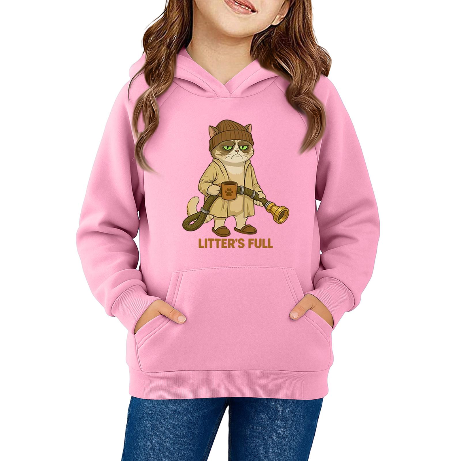 

Толстовки для девочек-подростков, толстовки с длинным рукавом, пуловер с завязками, симпатичная толстовка большого размера 110 розовый