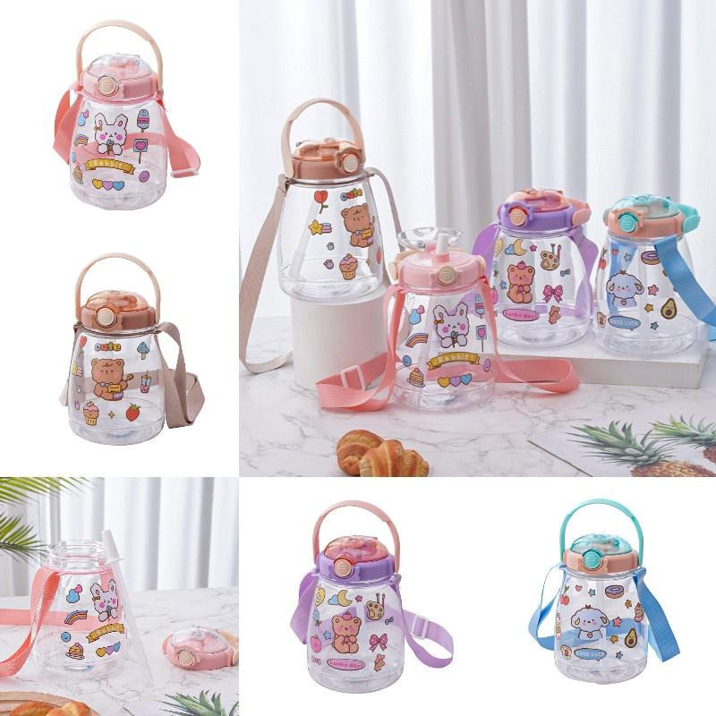 Creative Plastic Cup With Large Capacity And Straw Perfect For Students And Outdoor Activities