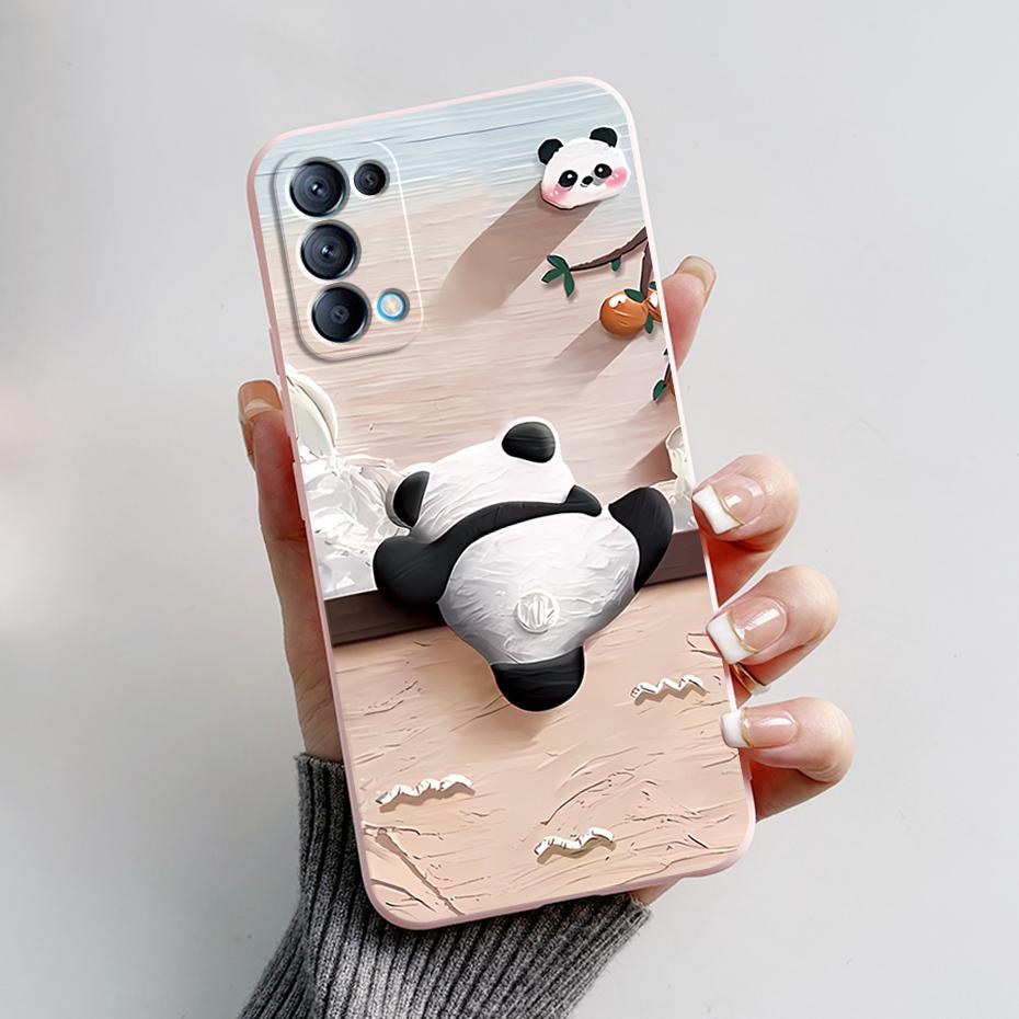 For OPPO Reno 5 5G Case Reno5 4G Silicone Bumper Cute Panda Phone Cover For OPPO Reno 5 5 Pro CPH2145 CPH2159 Cases fundas Coque