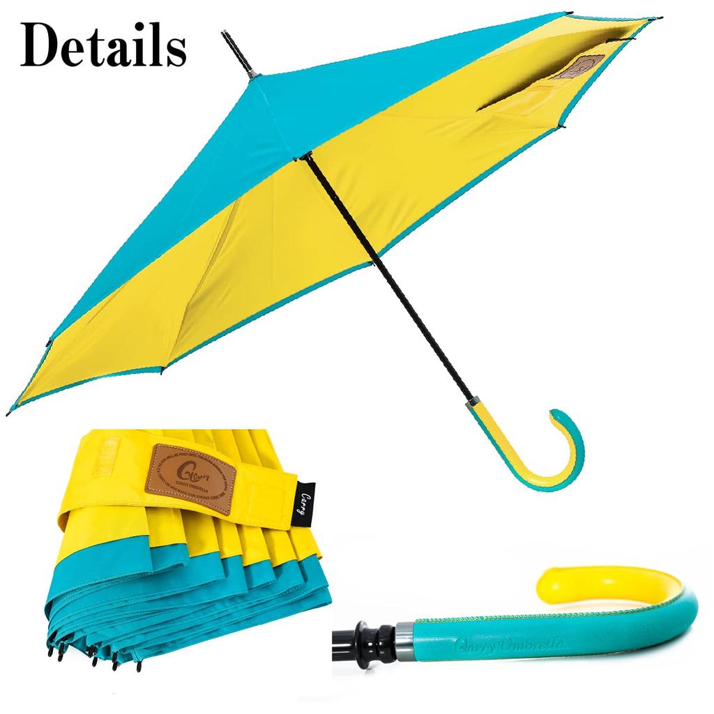 CARRY saKASA City Model Reverse Folding Teflon UV High Wind Resistance Umbrella, Stay-Wet, Freestanding, Water-Repellent, 99% Protection,