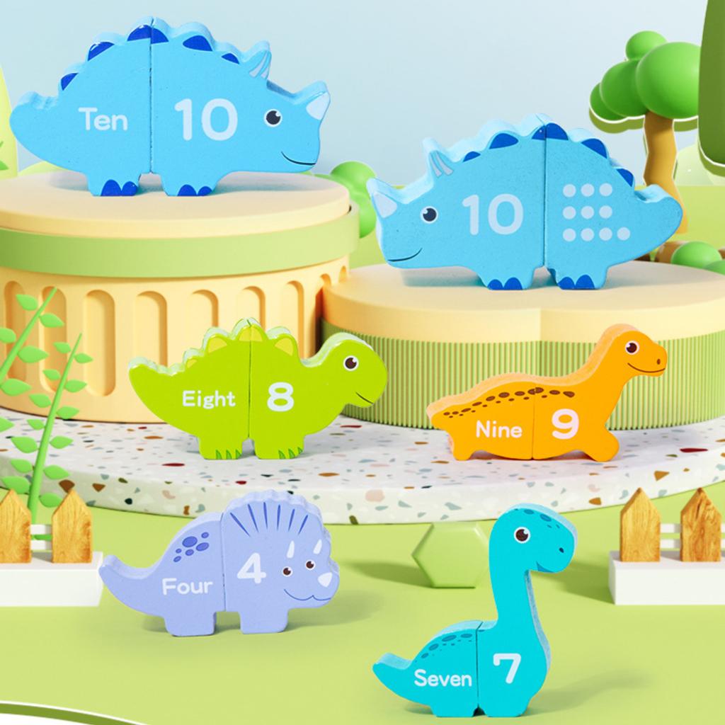 Happy Stacking Dinosaurs,Wooden Stacking Toy For Toddlers, Colorful Dinosaur Balancing Activity Toy, Improves Fine Motor Skills And Dexterity