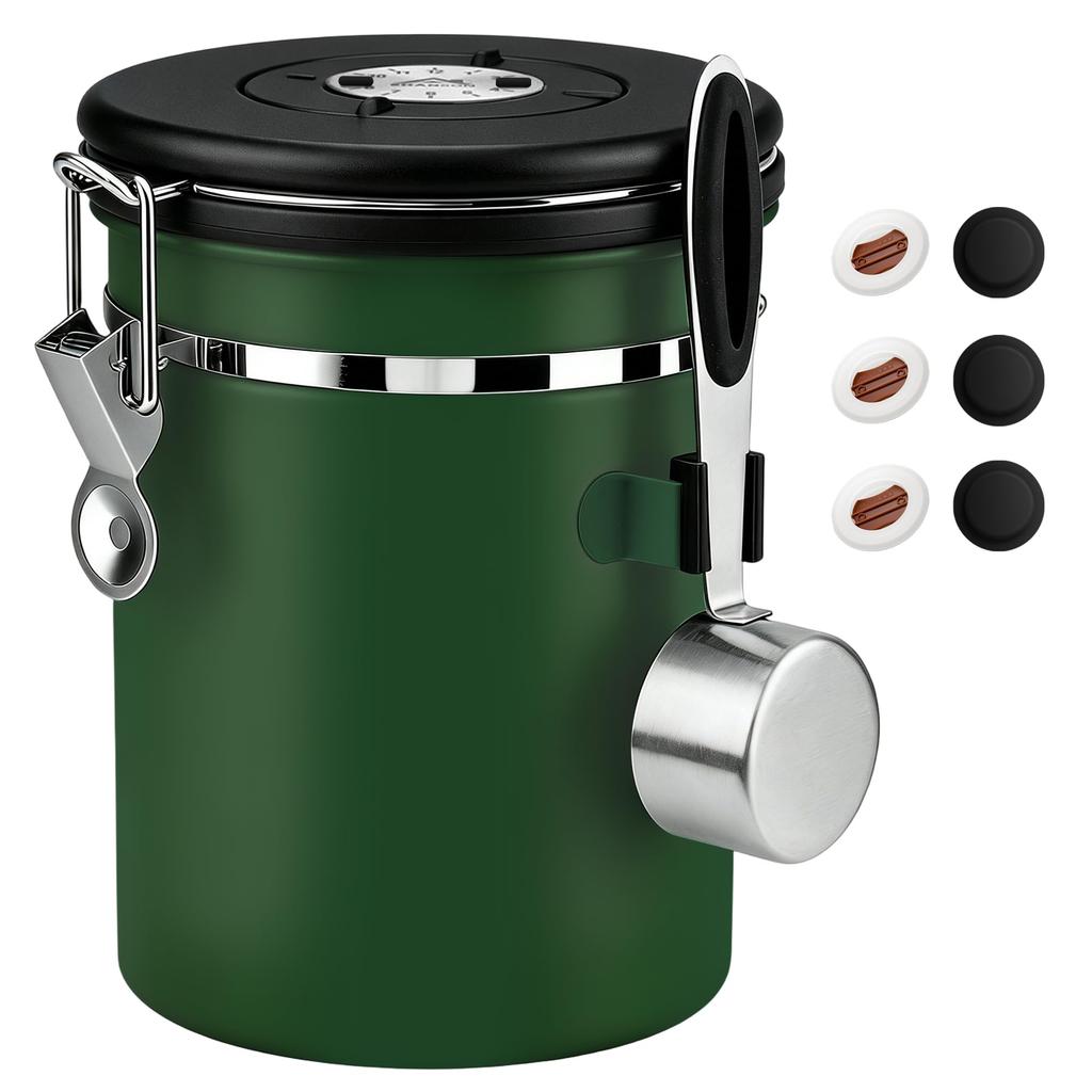 ShanSon Vacuum Coffee Bean Storage Canister with Measuring Spoon