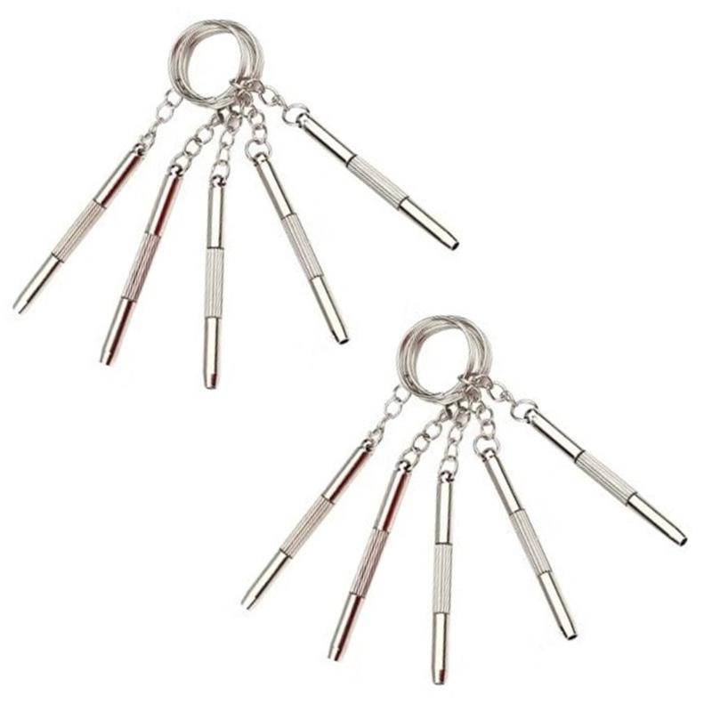 Eyeglasses Screwdriver Repair Kit Precisions 4 In 1 Mini Screwdriver Set Keychain Glasses Sunglasses Watch Electronics