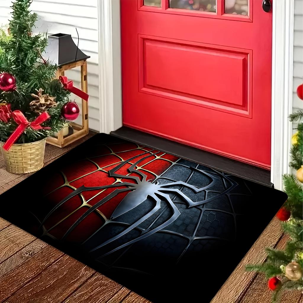 Marvel 1pc Cartoon Print Themed Rug | Spider-Man Shadow Duel Pattern Doormat | 80x50 Rectangle | Home Decor Living Room Carpet