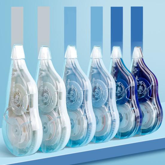 6Pcs Correction Tape Roller Set Smooth Compact Design No Drying Time Adhesive Grooves Built-in Roller Adhesive Tape