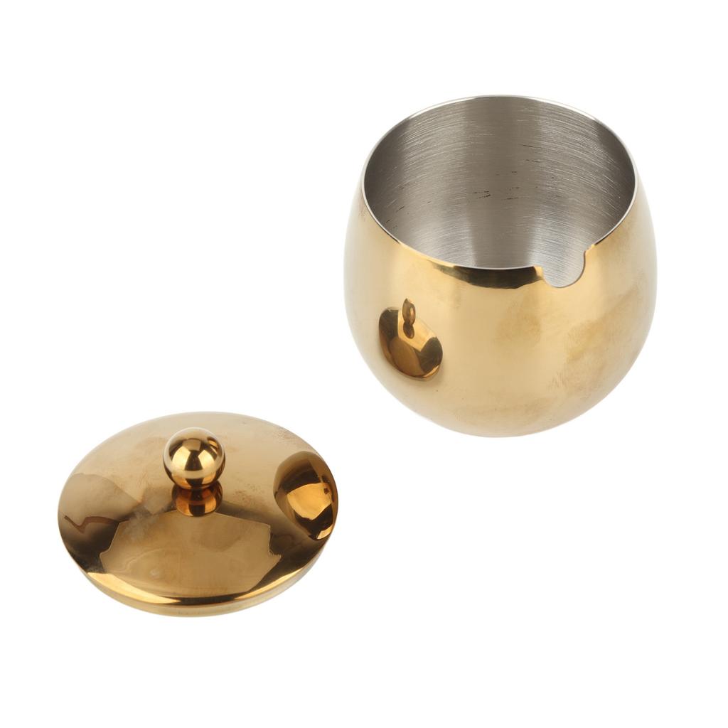 Large Stainless Steel Sugar Bowl Spice Jar With Lid Storage For Salt Candy Coffee Dishwasher Safe