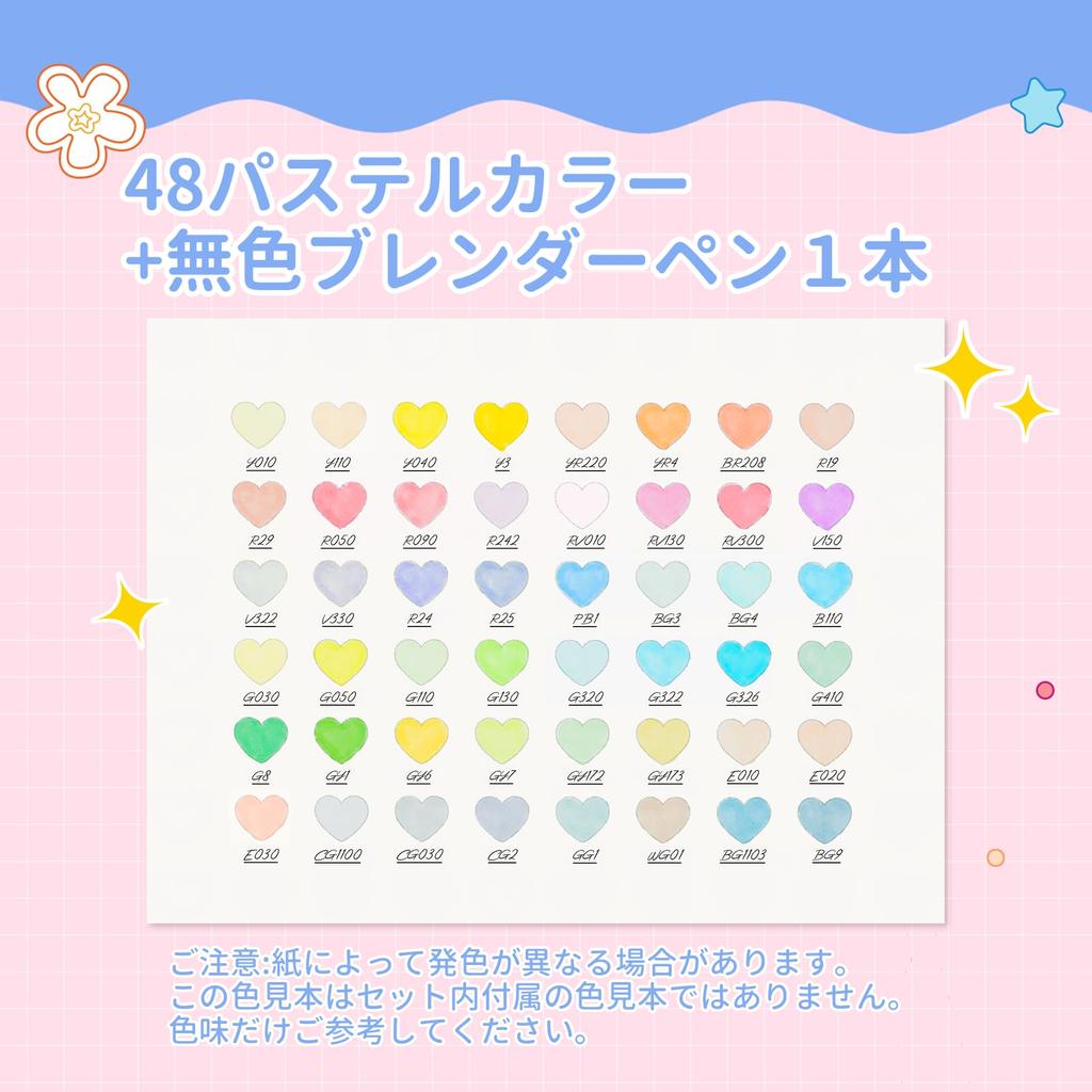 Ohuhu Illustration Brush and 48 Pastel and Light Sanrio X Ohuhu Sanrio Marker Includes 1 Blender Honolulu Series Markers, Bold, Colors, Shades,