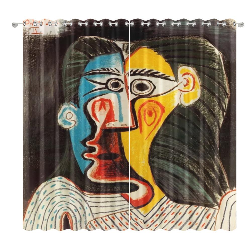 Abstract Curtain Cloth Bedroom Living Room Balcony Blackout Curtain Office Hotel Insulation Curtain