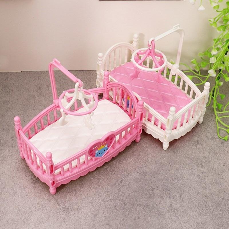 Dollhouses Crib Model Realistic Dollhouses Mini Crib Realistic Play Single Realistic 1:12 Model Mini Size Toy