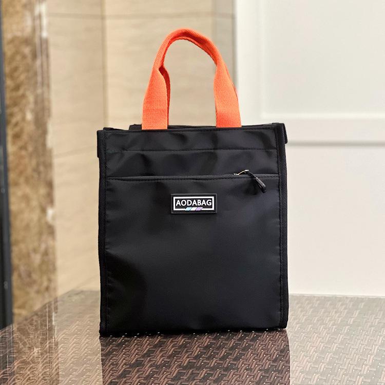 Mori Style Color Block Tote: Lunch Bag for Students and Professionals