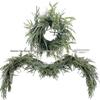 Artificial Cypress Leaf Rattan Christmas Fireplace Garland - Norfolk Pine