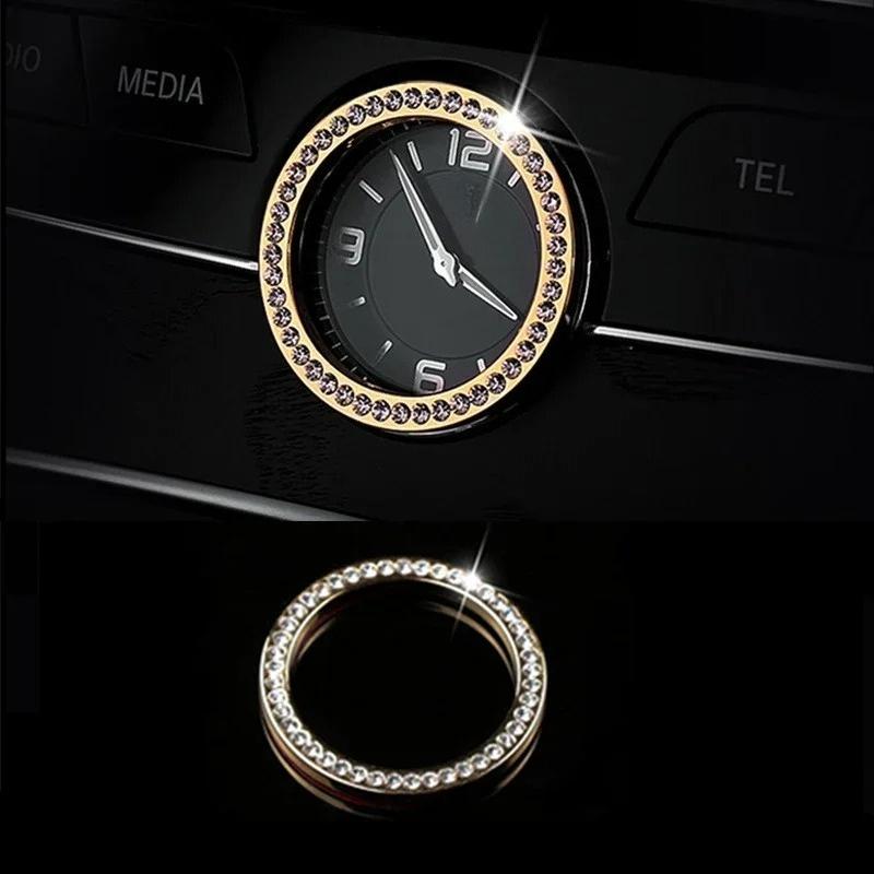 For Mercedes-Benz C E S Class W205 W213 W222 Crystal Style Car Center Front Clock Ring Cover Trim Car Interior Accessories RSTUV1
