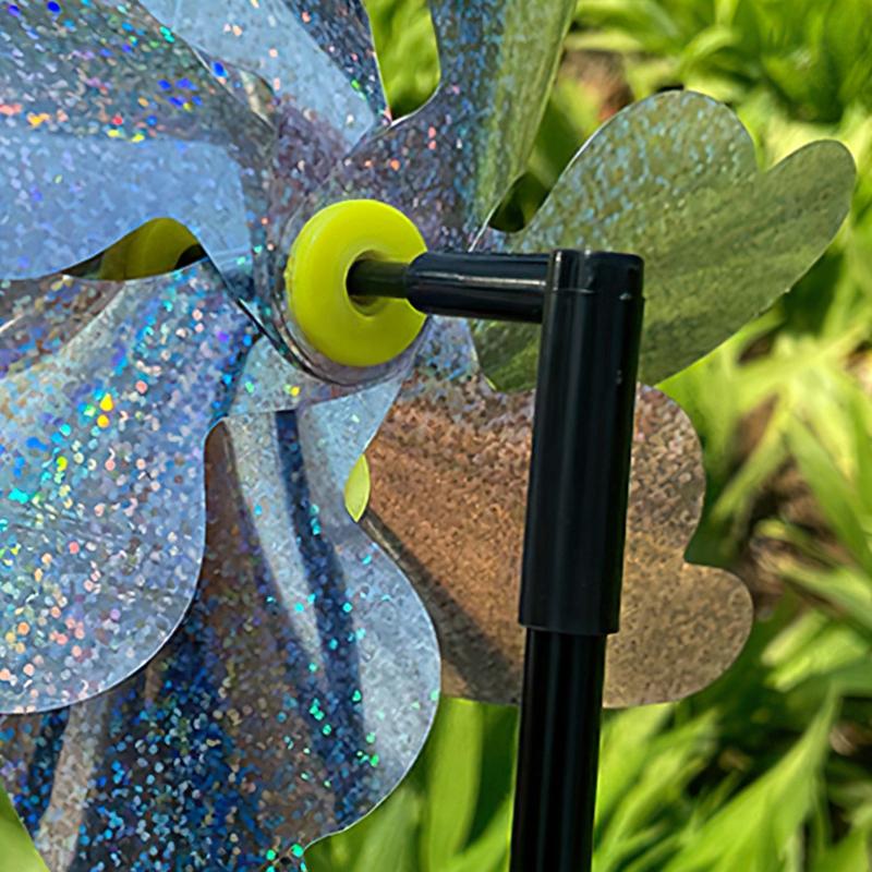 Laser Bird Repellent Windmill Outdoor Garden Rotating Wind Spinner Bird Repellent Anti-bird Pigeon Scare Windmill Reflective