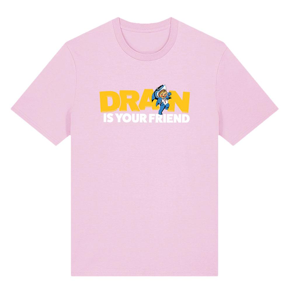DRAIN KEWPIE FRIEND TEE . . . IS YOUR FRIEND Printing T-shirt Unisex Streetwear Hip Hop Cotton Short Sleeve Fashion Tshirts