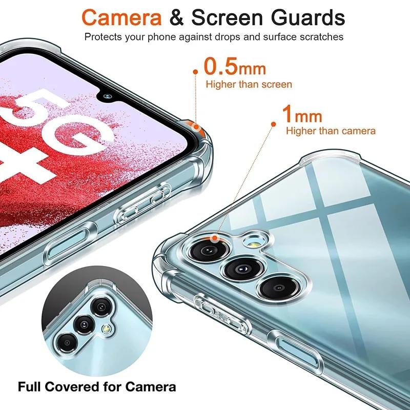 Shockproof Clear Silicone Soft Case For Samsung Galaxy S24 S23 A05S A15 A54 A04S A14 A53 Huawei P60 Xiaomi Redmi Note 12 iPhone 15 14 13 Pro Max Cover
