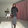2025 Autumn Women's Slim Fit Knit Hoodie Round Neck Sweater Skirt