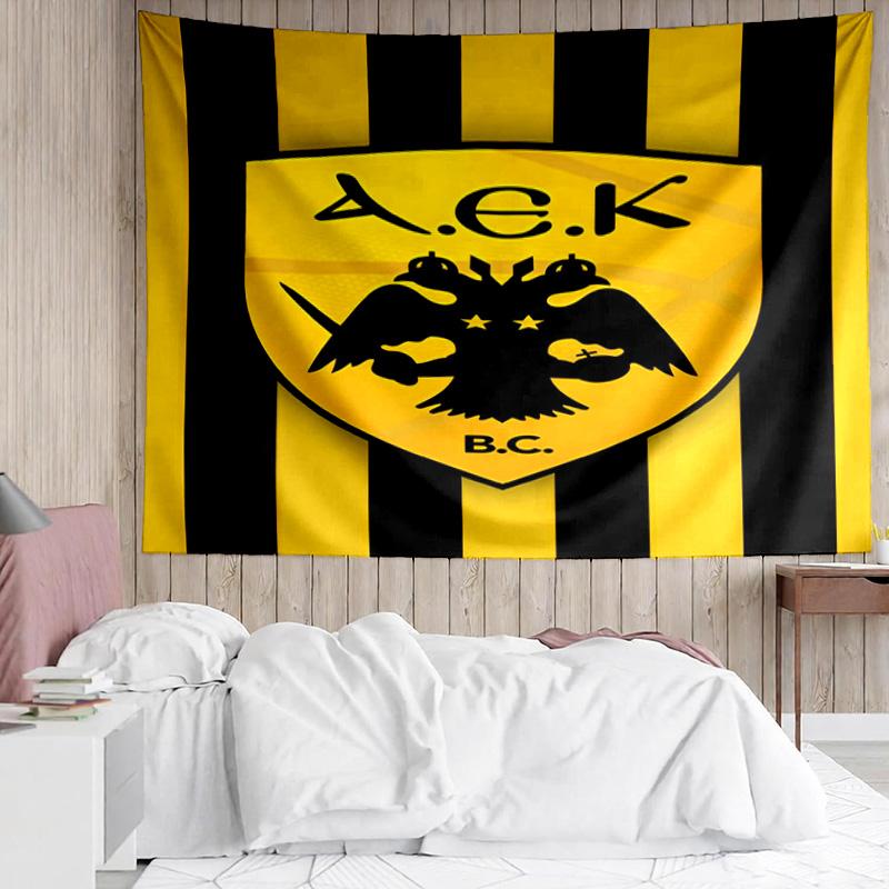 1PC Aek Football Crest Tapestry, Unique Design Tapestry, Suitable for Bedroom,Livingroom, Playroom,Heartwarming Holiday Gifts