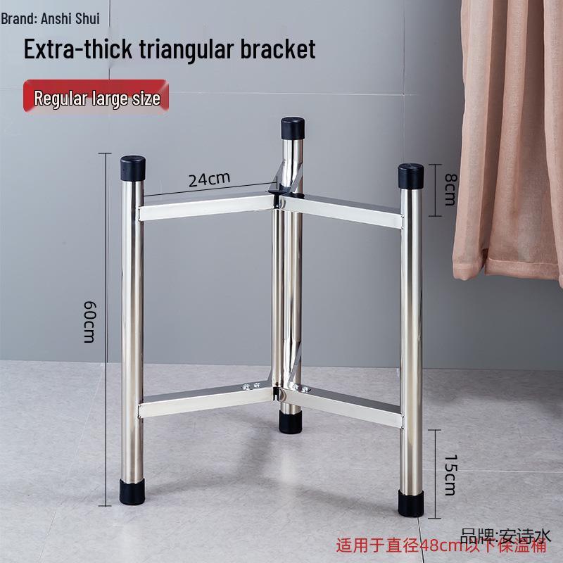 Stainless Steel Wheeled Multi-Purpose Rack: Soup Pot, Insulated Bucket, Cutting Board, & Hot Water Storage
