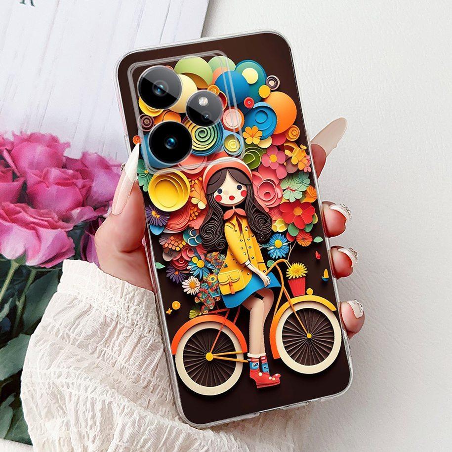 For Realme GT7 2025 Case RMX6688 Cover New Fashion Flower Marble Soft Silicone Phone Cases For Realme GT 7 Pro 7T Realme7 Fundas